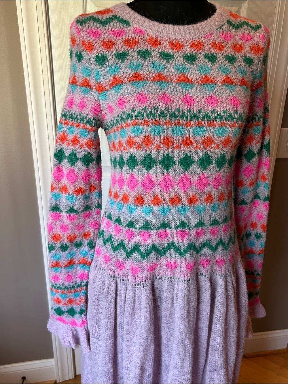 Free People sweater dress midi Lilac Confetti - Picture 7 of 12